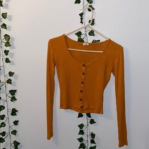 Garage Yellow/Orange Button Up Shirt Long Sleeve